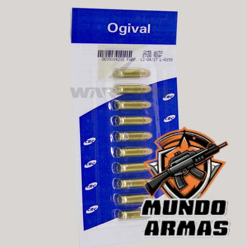 Munição CBC 25 AUTO ETOG 50GR