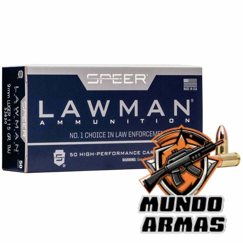 Munição SPEER LAWMAN 9mm LUGER TMJ 115 Grains – Confiabilidade Garantida